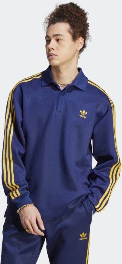 Adidas Originals Adicolor Plus Polo Longsleeve Trainingsjassen Kleding dark blue crew yellow maat: M beschikbare maaten:S M L