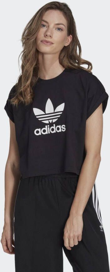 Adidas Originals Sportieve Dames Crop Tee Zwart Black Dames