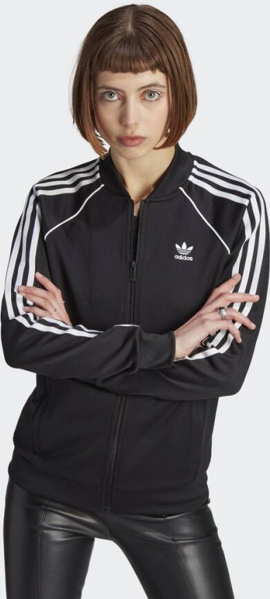 Adidas Originals Zwarte Zip Sweatshirt voor Dames Regular Fit Black Dames