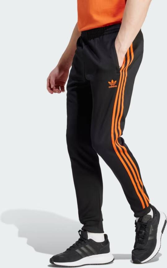Adidas Originals Sportieve Slim Fit Broek met Ribboorden Black Heren