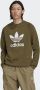 Adidas Klassieke Trefoil Crewneck Sweatshirt Olijf Wit Green Heren - Thumbnail 1