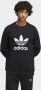 Adidas Originals Zwart Crewneck Sweatshirt met Contrasterende Trefoil Print Black Heren - Thumbnail 3