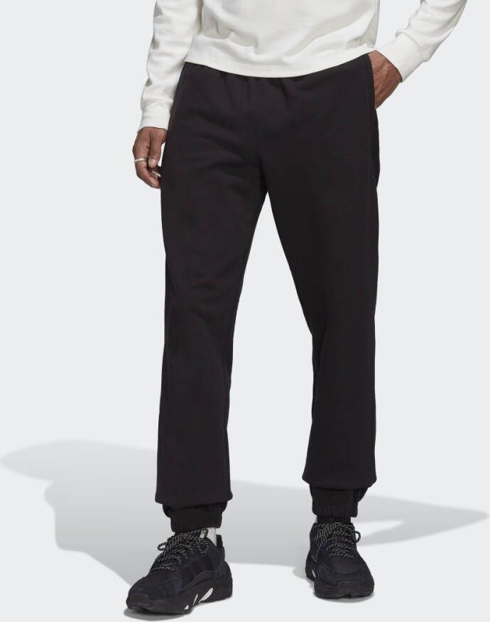 Adidas Originals Zwarte French Terry Sweatpants met Geborduurd Klaverblad Black Heren