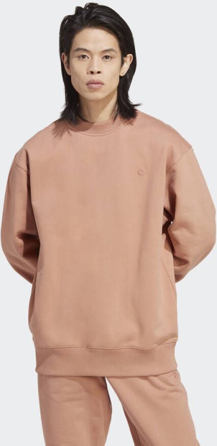 Adidas Gezellige Crewneck Sweatshirt met Fleece Voering Brown Heren