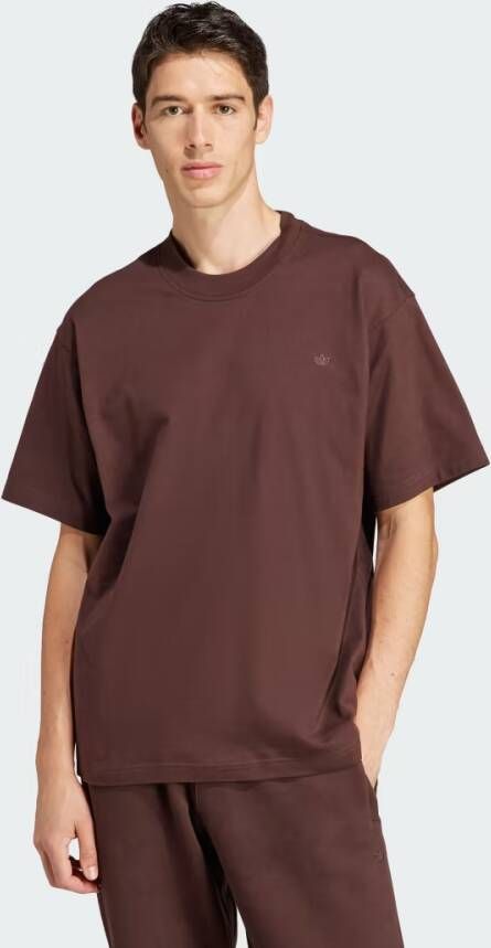 Adidas Originals Bruine T-shirt met geborduurd logo voor heren Brown Heren