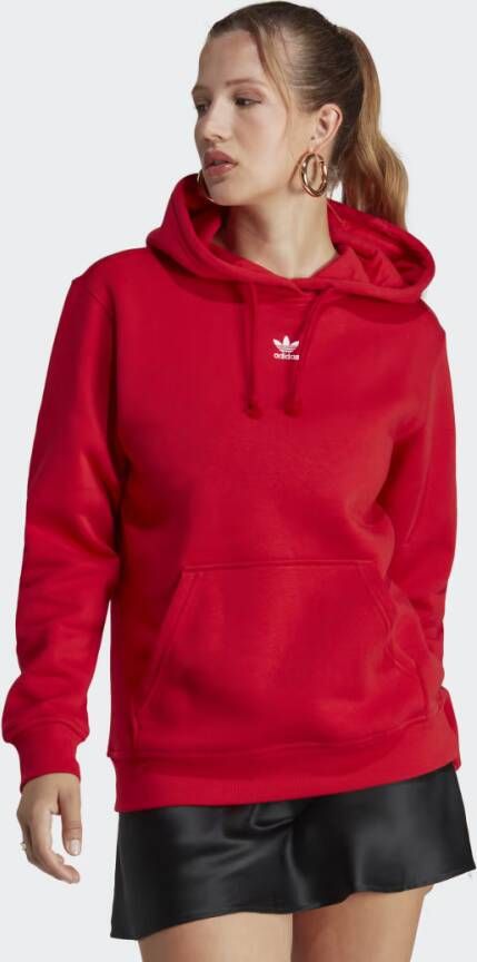 Adidas Originals Rode Hoodie Adicolor Essentials Fleece Rood Dames