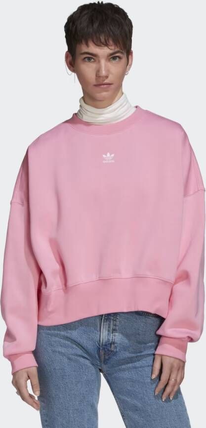 Adidas Bliss Pink Cropped Crewneck Sweatshirt Pink Dames