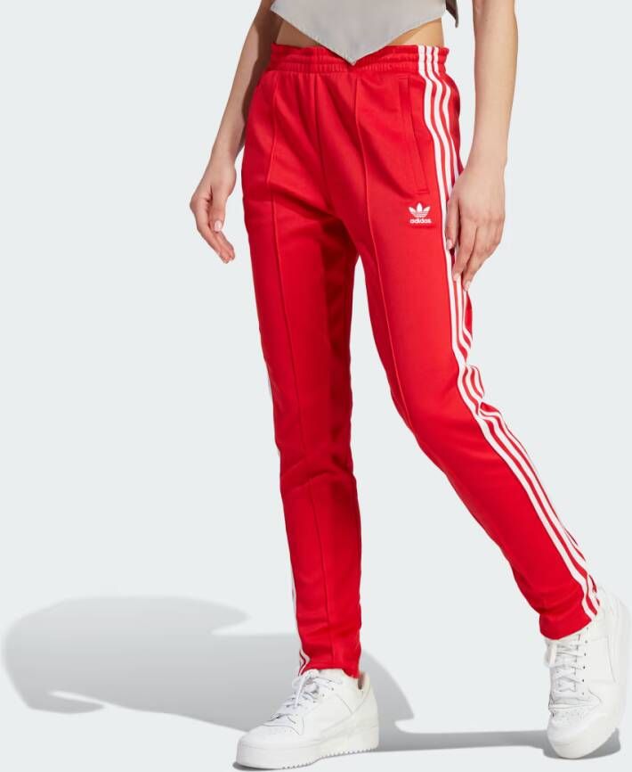 Adidas Originals Lange rode broek voor dames met 3 strepen Rood Dames -  Kledingwinkel.nl