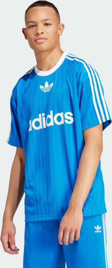 Adidas Originals Adicolor 3-stripes Jersey T-shirts Heren bluebird white maat: XL beschikbare maaten:S M L XL