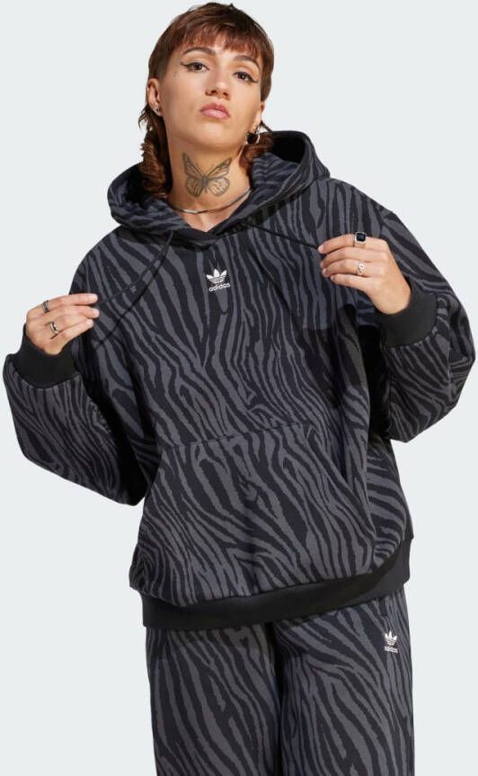 Adidas Originals Allover Zebra Animal Print Essentials Hoodie