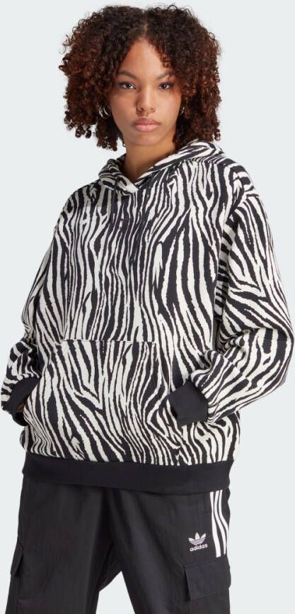 Adidas Originals Allover Zebra Animal Print Essentials Hoodie