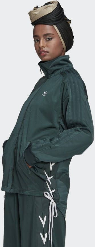 Adidas Groene Turtleneck Sweatshirt met Rits Green Dames