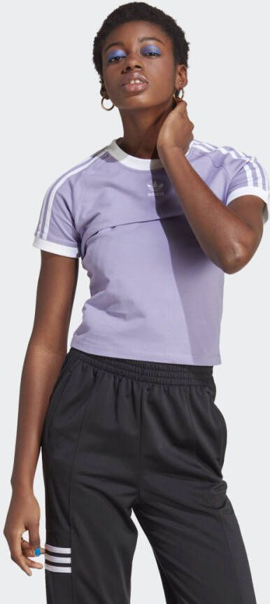 Adidas Originals Top met twee lagen en logo Purple Dames