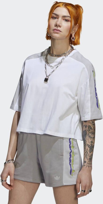 Adidas Originals Blocked Graphic Crop T-shirt
