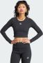Adidas Originals Zwarte Geribbelde Korte Mouw T-shirt voor Dames Zwart Dames - Thumbnail 2
