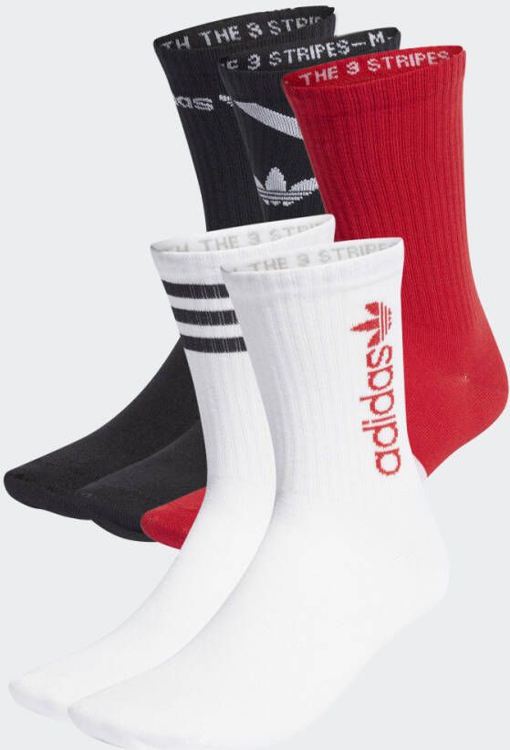 Adidas Originals Sokken met elastische ribboordjes in een set van 5 paar