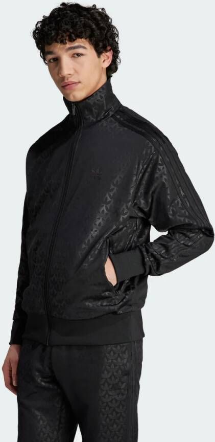 Adidas Originals Zwarte Sweater met Rits Old-School Stijl Black Heren