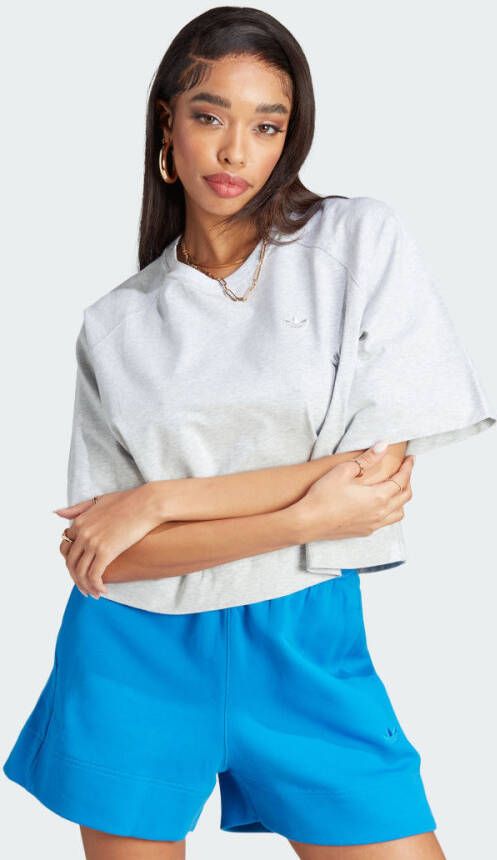 Adidas Originals Geknipt T-shirt met logo Grijs Dames
