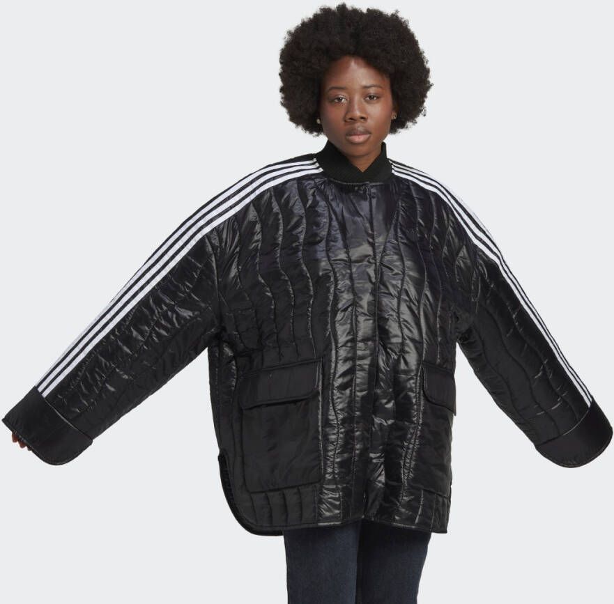 Adidas Originals Gewatteerd jack met labeltypische galonstrepen model 'QUILTED'