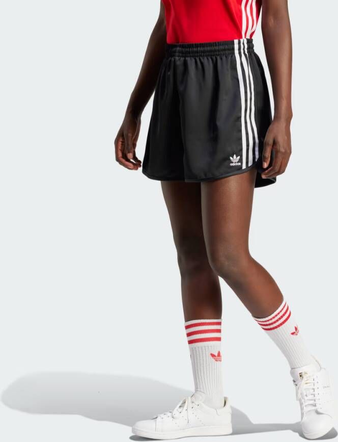 Adidas Originals Zwarte Satijnen Sprint Shorts Vrouwen Black Dames