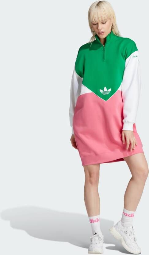Adidas Originals Sweater Jurk met Halflange Rits