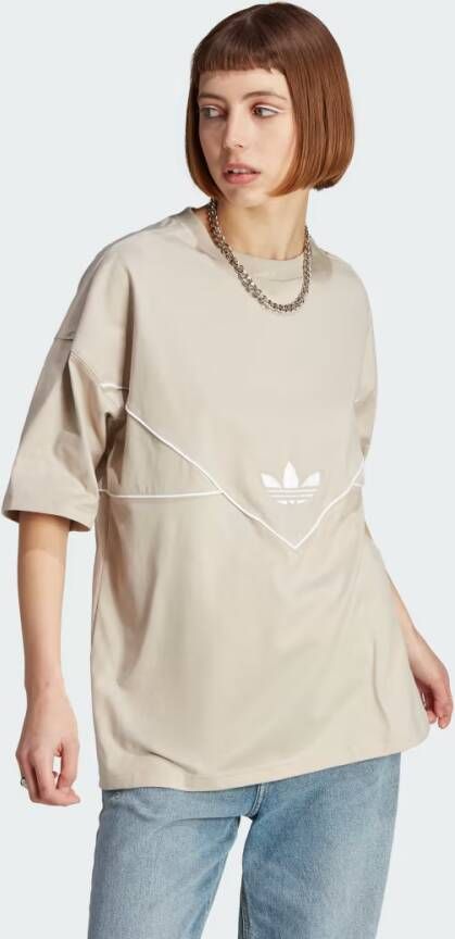 Adidas Originals Beige T-shirt met Geometrisch Design voor Heren Beige Heren