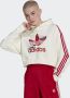 Adidas Cropped Hoodie met Elastisch Koord White Dames - Thumbnail 4