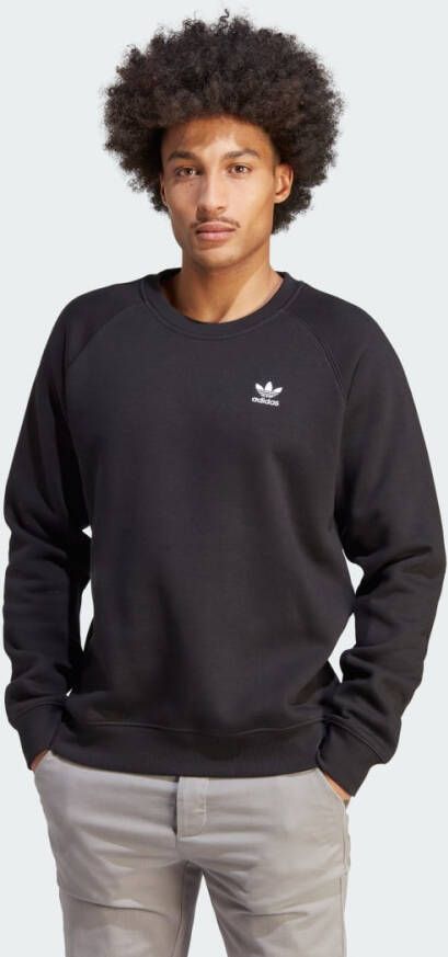 Adidas Originals Heren Trefoil Essentials Crewneck Sweatshirt Black Heren