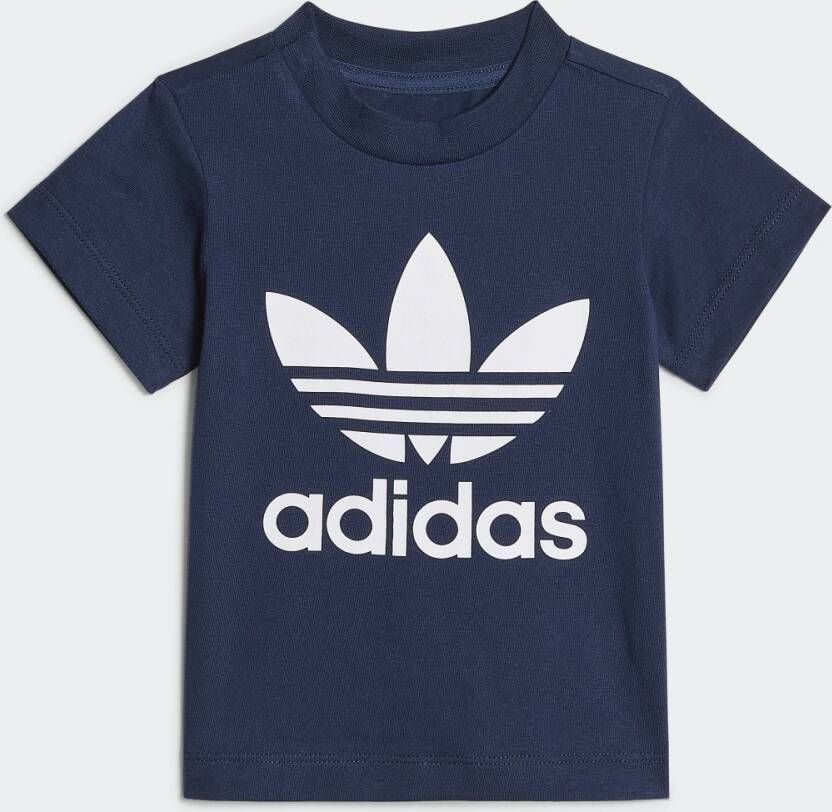 Adidas Originals Adicolor T-shirt donkerblauw wit Katoen Ronde hals 104