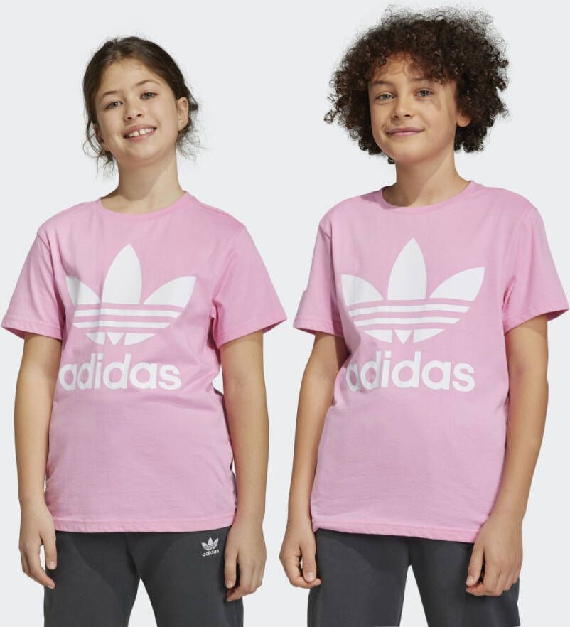Adidas Originals Adicolor Trefoil T-shirt T-shirts Kleding pink white maat: 164 beschikbare maaten:140 152 164 170