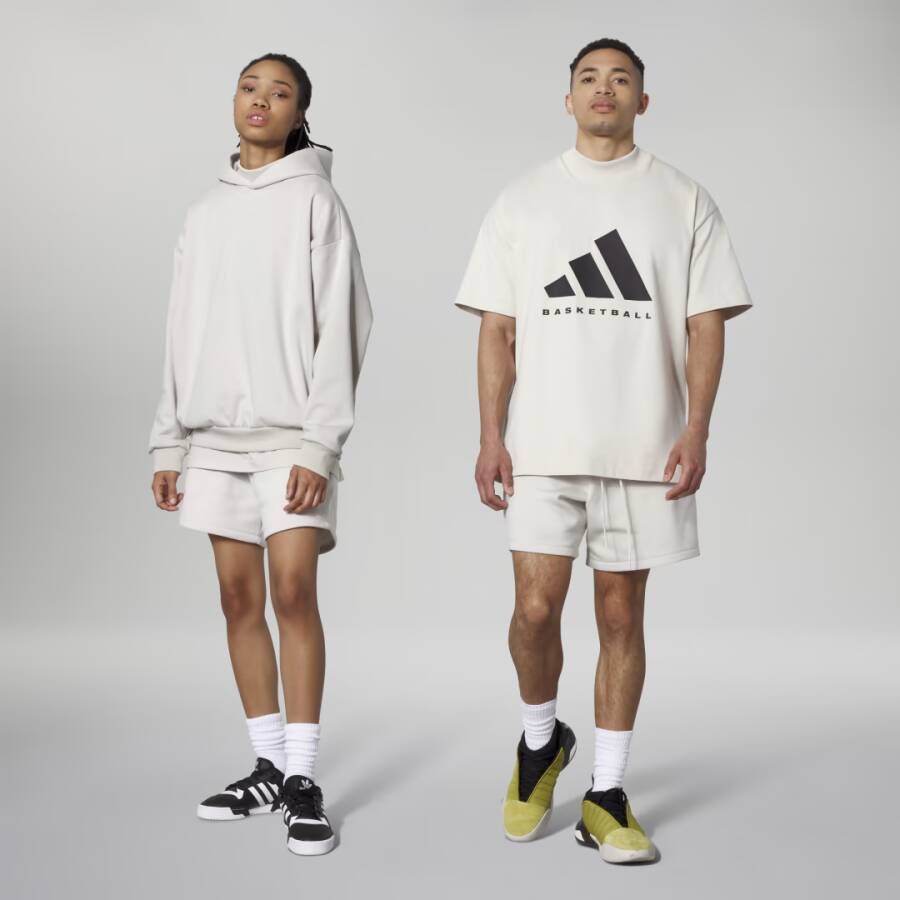 Adidas Originals Basketball Fleece Short Sportshorts Kleding talc maat: S beschikbare maaten:S M