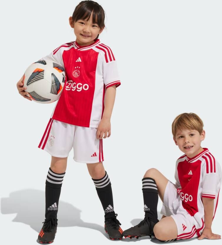 Adidas Perfor ce Junior Ajax Amsterdam 23 24 voetbalset thuis Sportset Wit Polyester Ronde hals 110