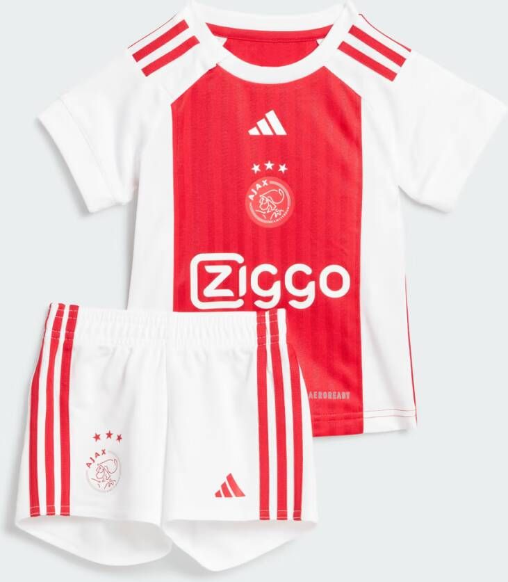 Adidas Perfor ce Junior Ajax Amsterdam 23 24 voetbalset thuis Sportset Wit Polyester Ronde hals 68