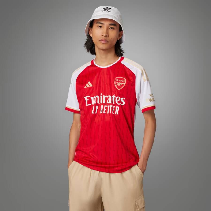Adidas Arsenal FC 2023 24 Home Shirt Better Scarlet White- Heren Better Scarlet White