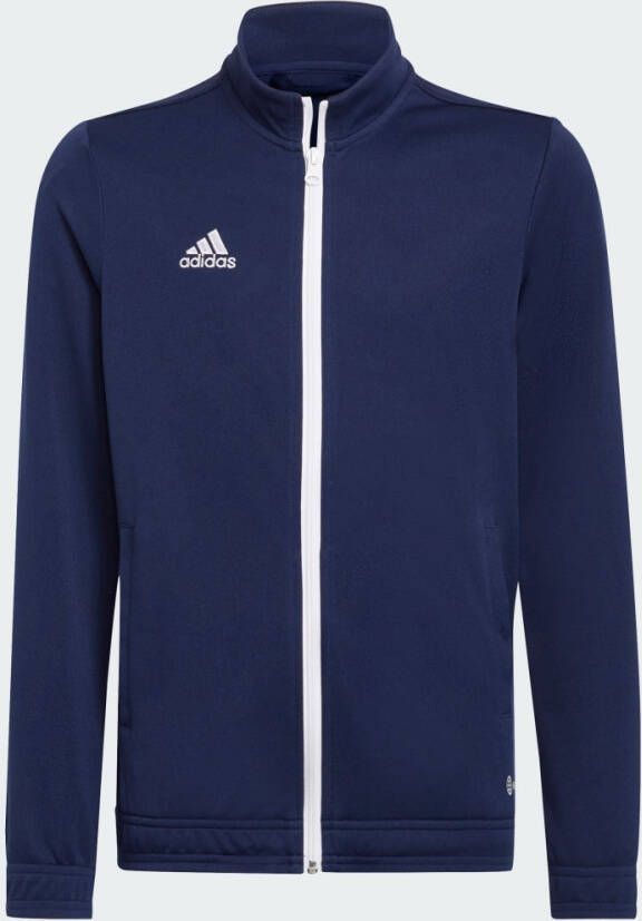 Adidas Perfor ce Junior sportvest donkerblauw wit Gerecycled polyester Opstaande kraag 140