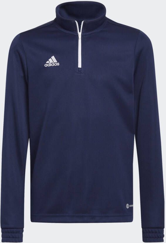 Adidas Perfor ce Junior sportsweater donkerblauw Sport t-shirt Gerecycled polyester (duurzaam) Opstaande kraag 176