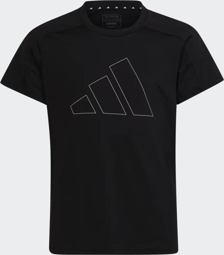 Adidas Sportswear T-shirt met logo zwart wit Sport t-shirt Meisjes Polyester Ronde hals 128