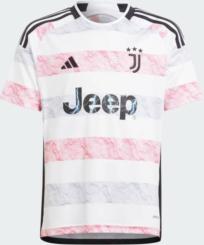 Adidas Perfor ce Junior Juventus FC 23 24 voetbalshirt uit T-shirt Wit Polyester Ronde hals 128