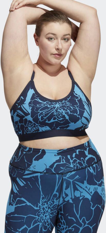 Adidas Performance Light-Support Flower-Print Beha (Grote Maat)