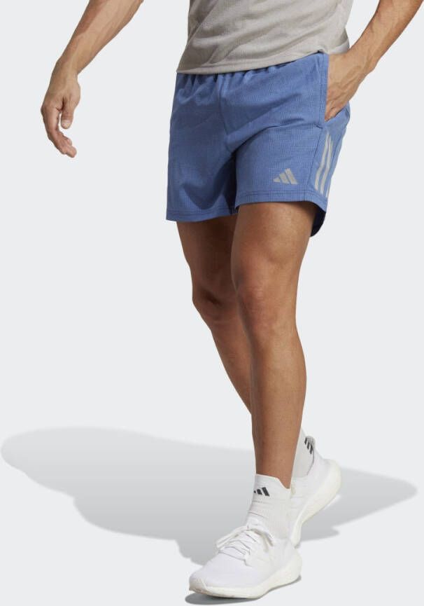 Adidas own the run heather hardloopshort blauw heren