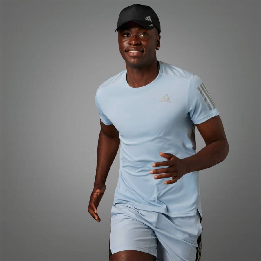Adidas On The Run Blauw Hardloopshirt Heren