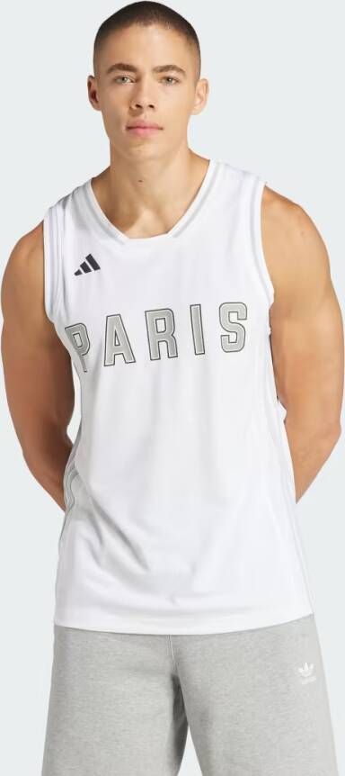 Adidas performance Paris Basketball Home Jersey Sportshirts Heren white maat: XL beschikbare maaten:S M L XL