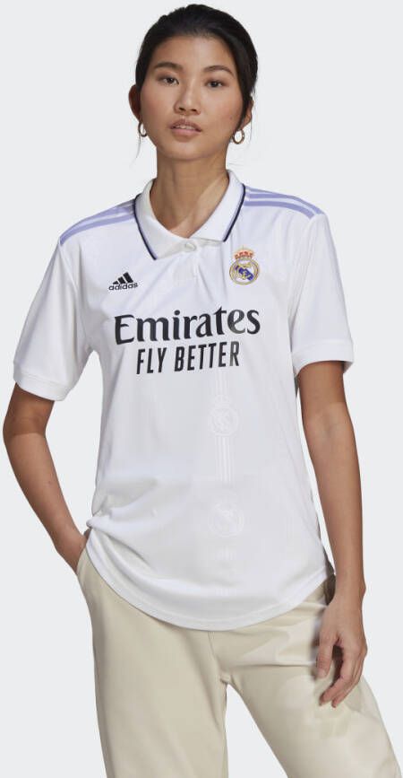 Adidas T-shirt Real Madrid 1ª Tenue 22 23 Wit Voetbalshirt Dames