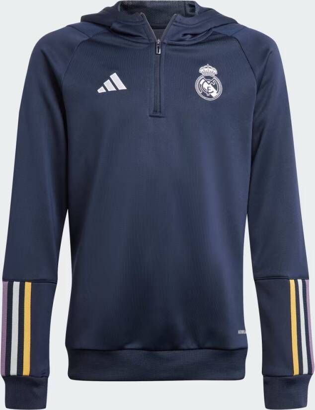 Adidas Perfor ce Junior Real Madrid Tiro 23 voetbalsweater training Sportsweater Blauw Polyester Capuchon 128