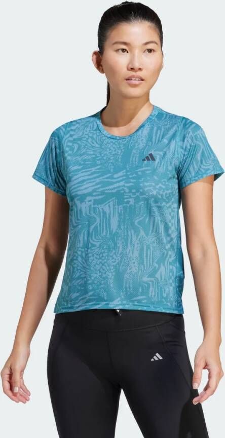 Adidas Performance Run Icons 3 Bar Logo Allover Print Running T-shirt
