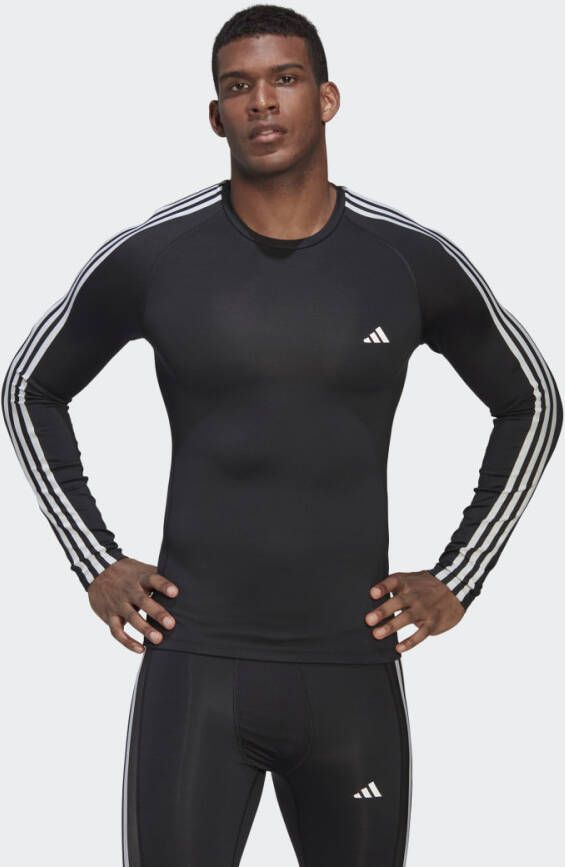 Adidas Performance Functioneel shirt TechFIT 3-strepen training longsleeve