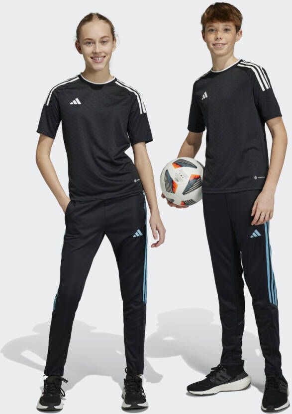 Adidas Perfor ce Junior sportbroek Tiro zwart lichtblauw Polyester 128