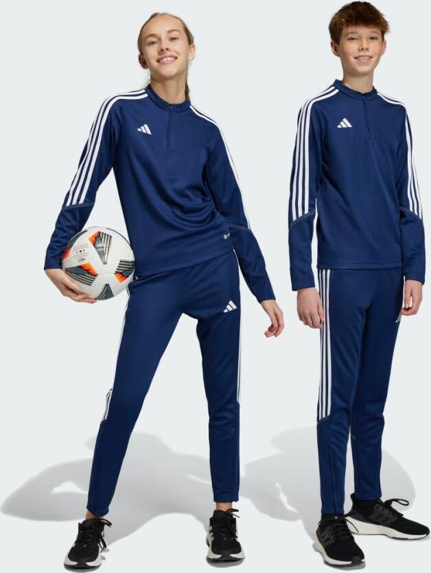 Adidas Perfor ce Junior sportbroek Tiro donkerblauw wit Gerecycled dons 128