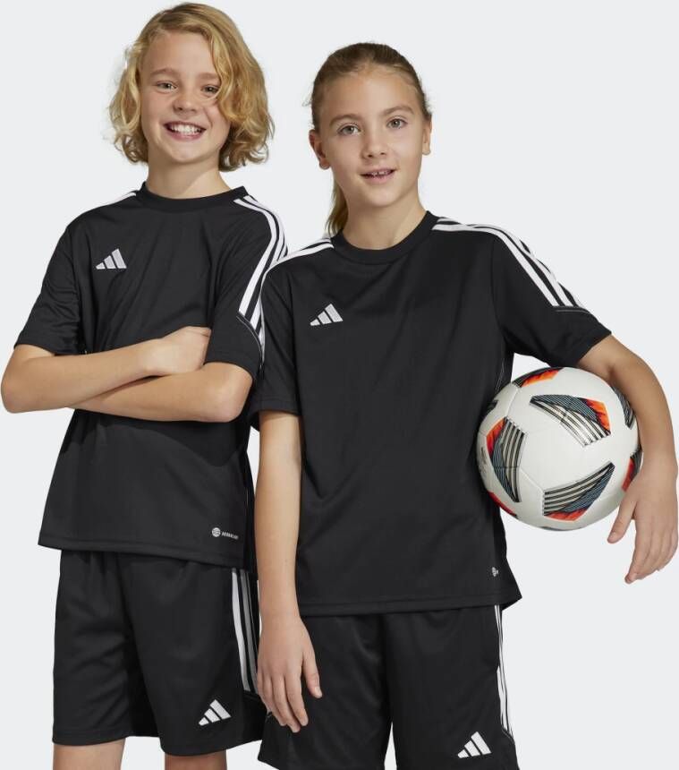 Adidas Perfor ce voetbalshirt zwart wit Sport t-shirt Polyester Ronde hals 128