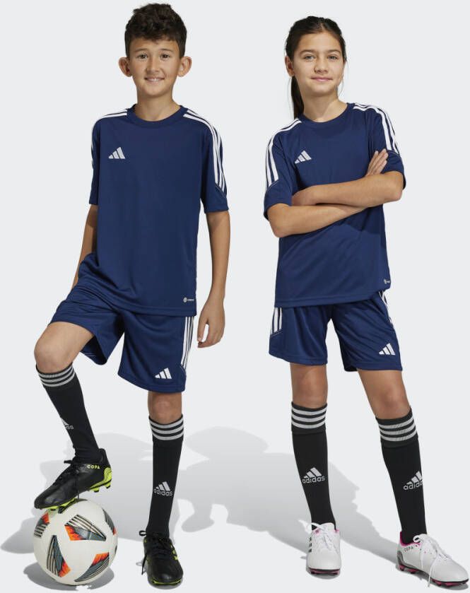 Adidas Perfor ce Junior sportshort Tiro donkerblauw wit Sportbroek Dons 128